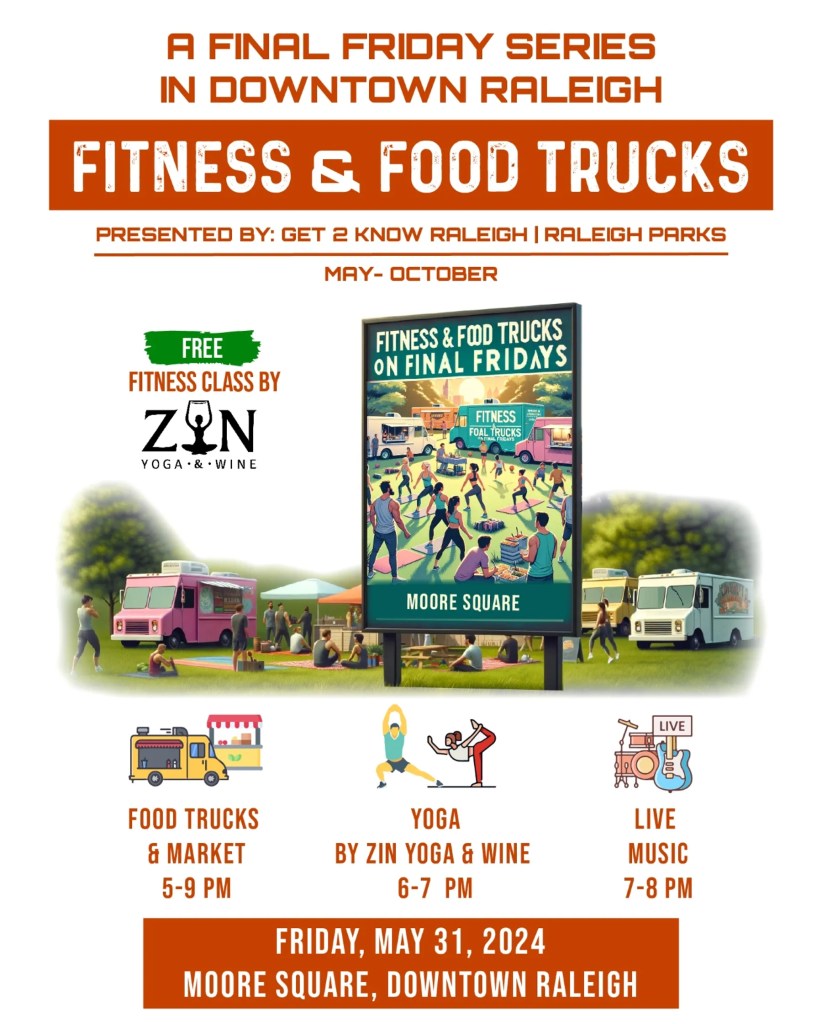 Fitness and Food Trucks In Moore Square