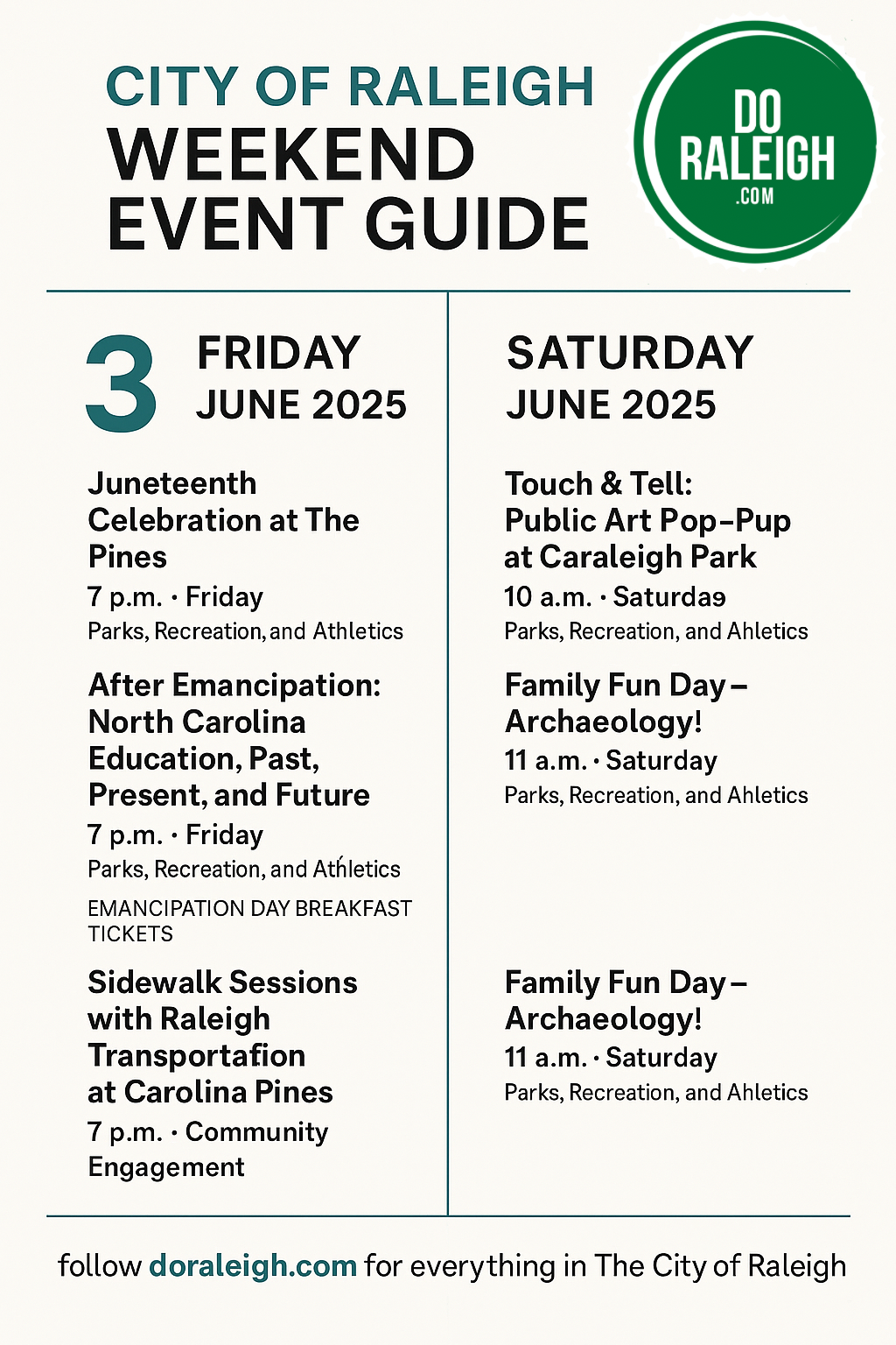 First Night Raleigh Event Map City of Raleigh Weekend Event Guide – June 13–14, 2025 – DoRaleigh